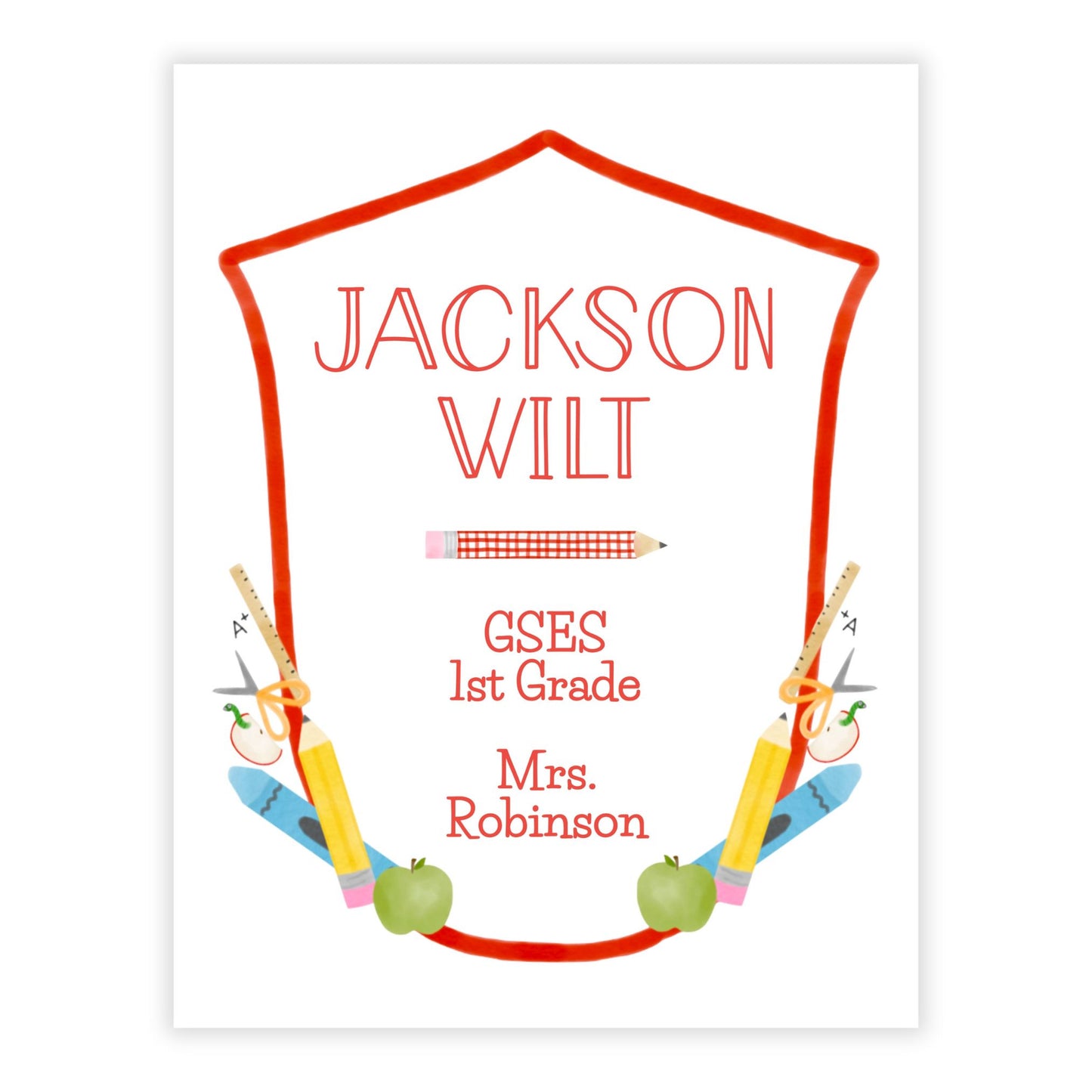 PRINTABLE Binder Cover - School Crest (Red)