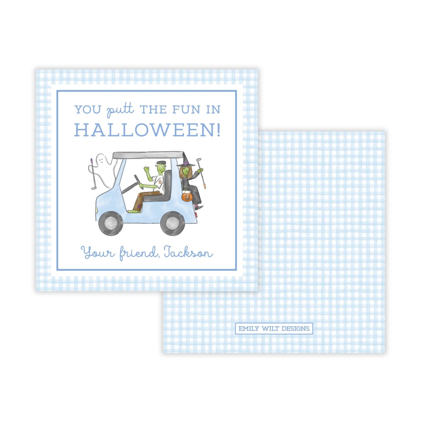 Kids Halloween Tags or Stickers - Golf