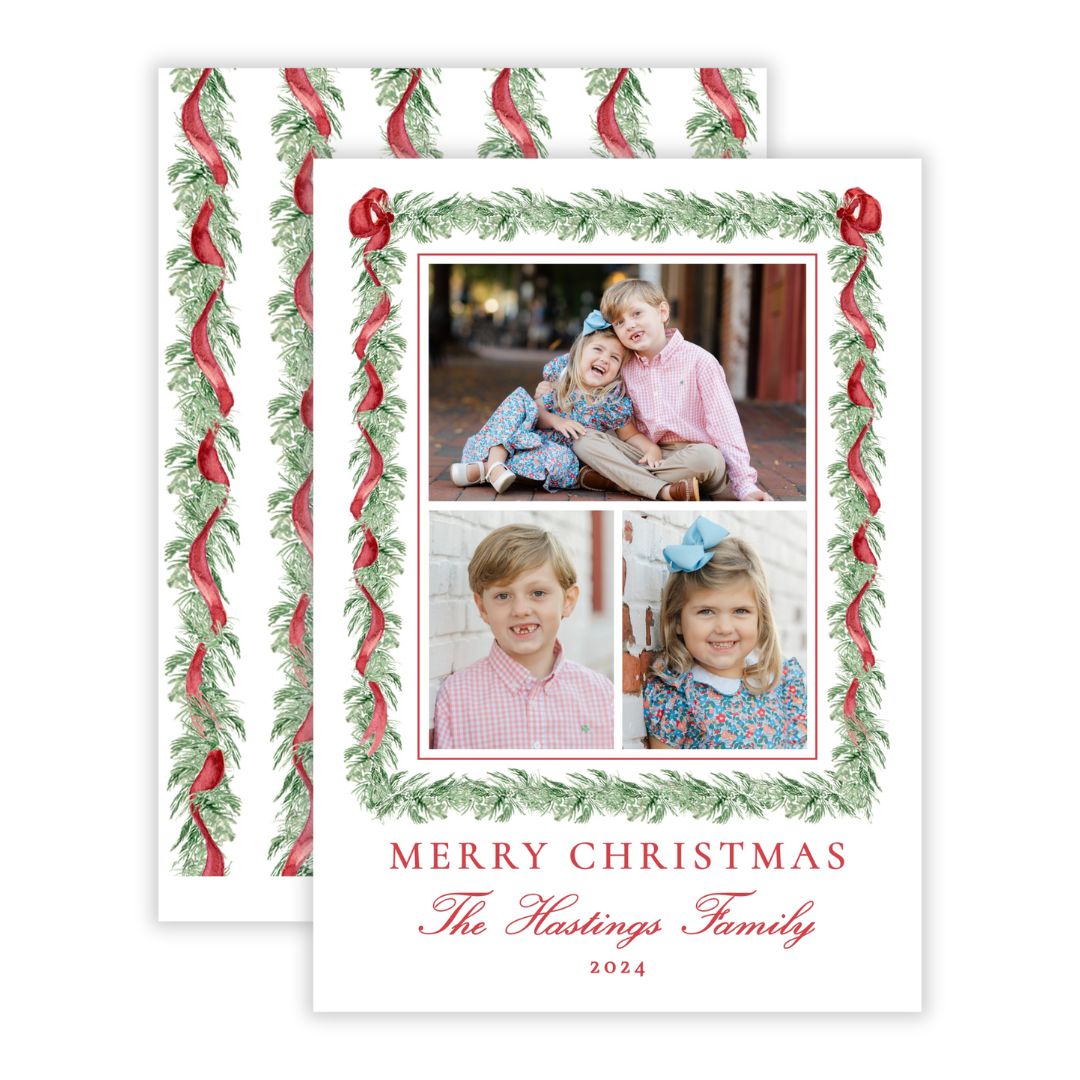 Christmas Photo Card - Traditional Glam (3 Photos)