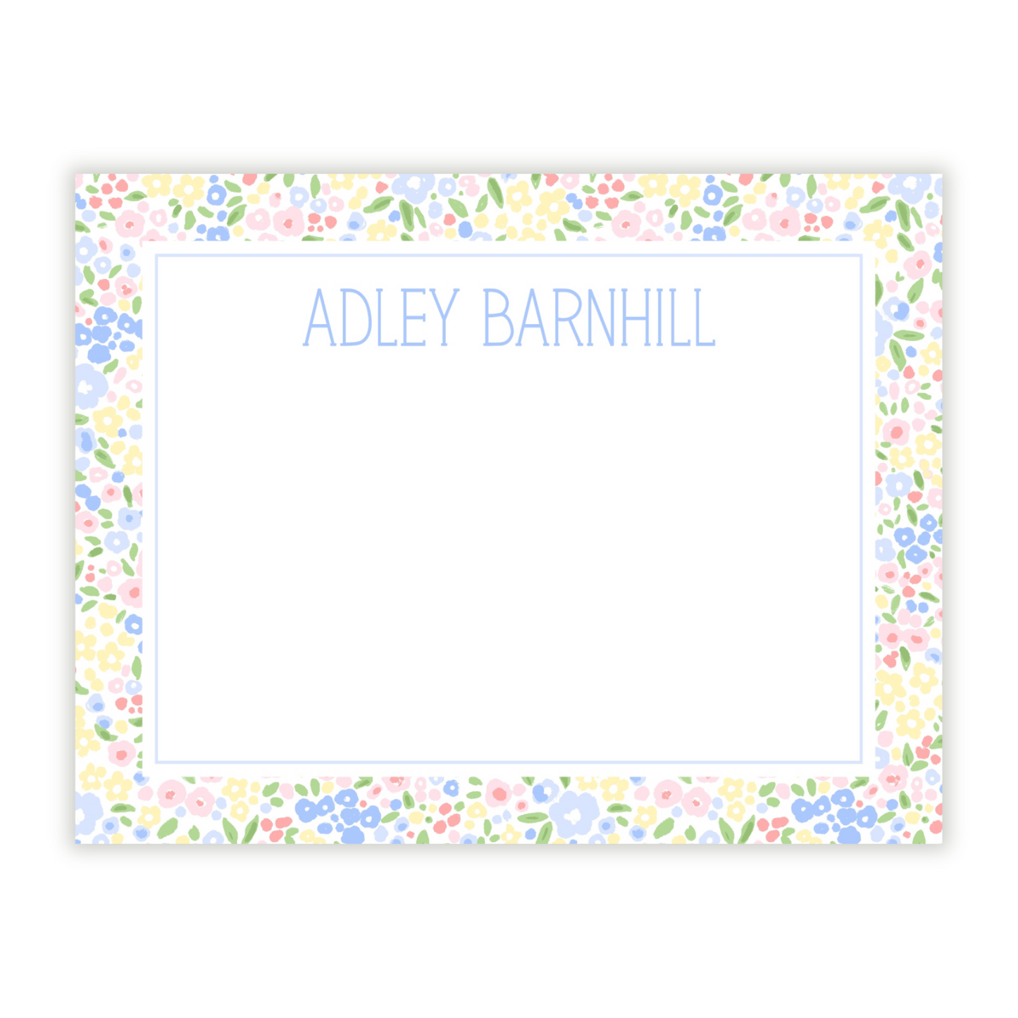 Meadow Walk Millefleur Personalized Note Cards