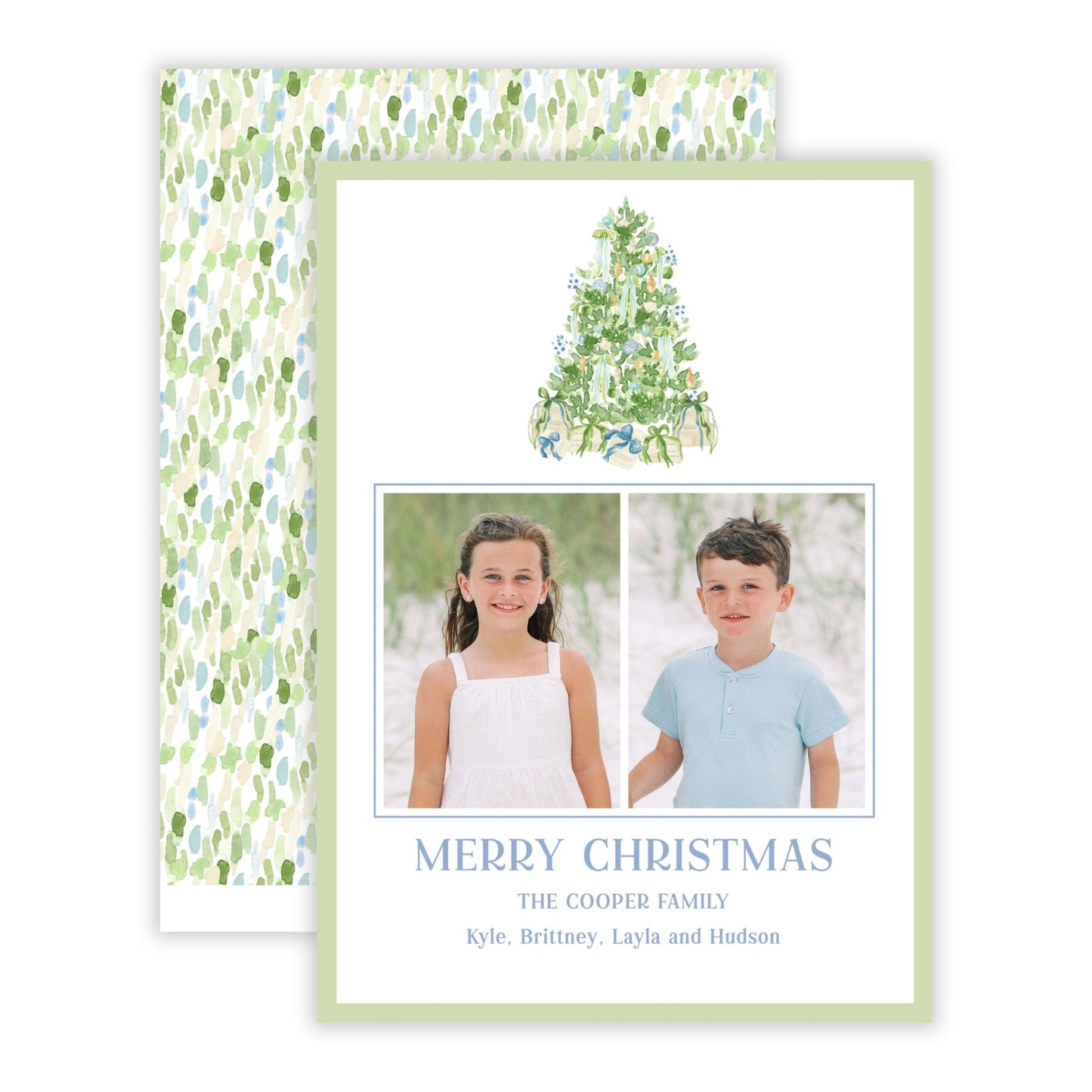Christmas Photo Card - Luxe Noel Tree (2 Photos)