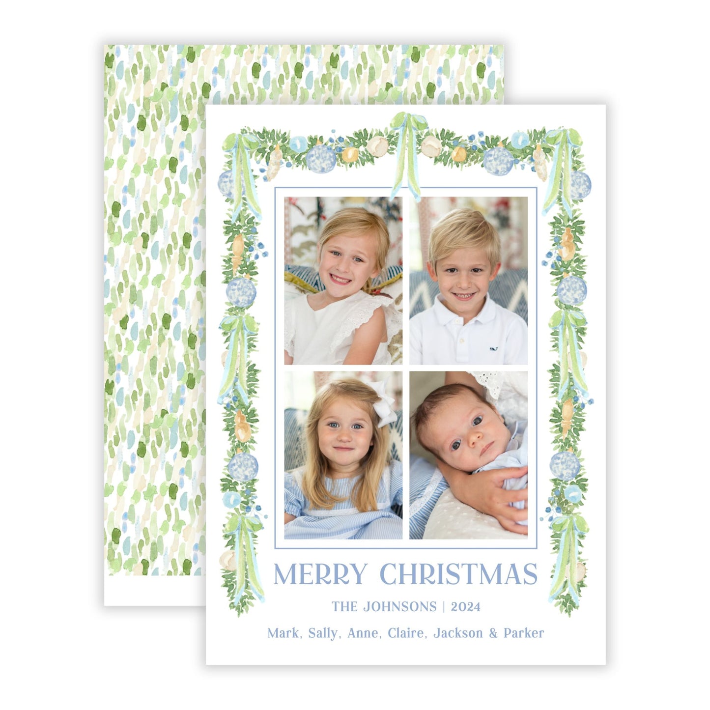 Christmas Photo Card - Luxe Noel Garland (4 Photos)