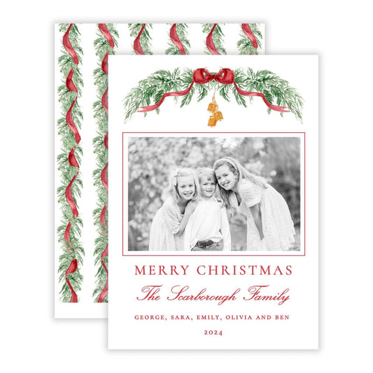 Christmas Photo Card - Traditional Glam (Landscape Photo)