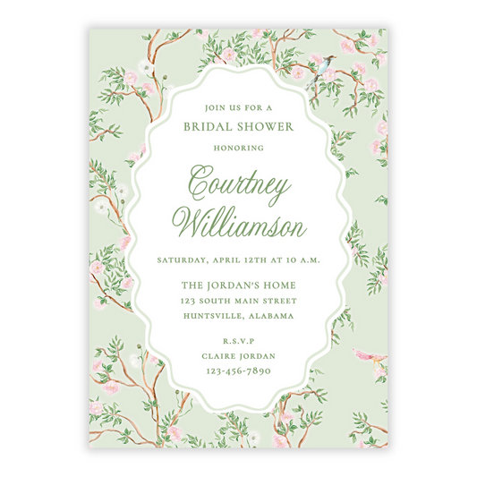 Spring Chinoiserie Bridal Shower Invitations