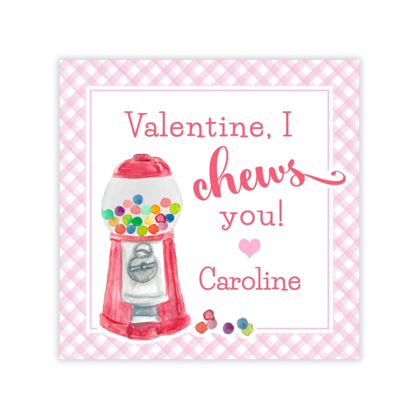 Gumball Machine Valentine (Pink)