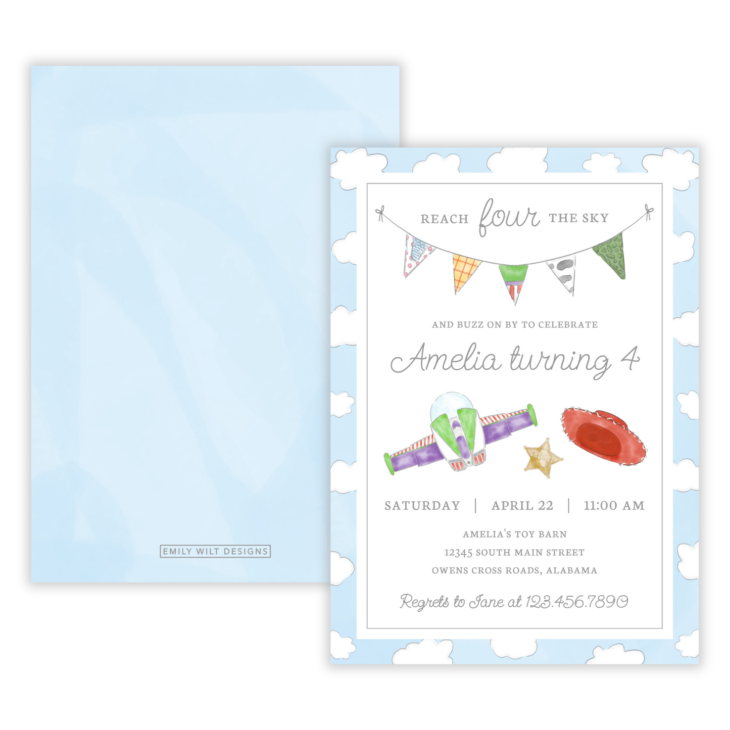 Toy Birthday Party Invitations - Girl