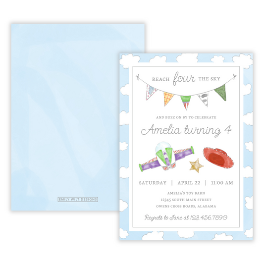 Toy Birthday Party Invitations - Girl