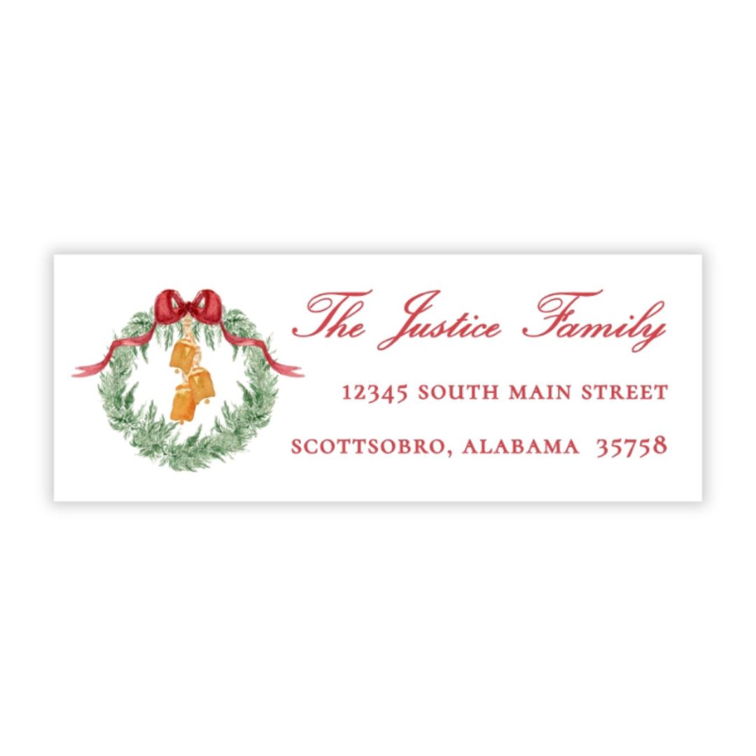 Christmas Address Labels - Traditional Glam, Wreath