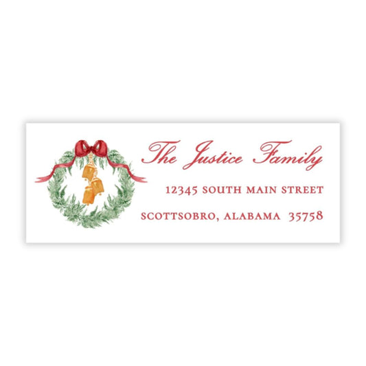 Christmas Address Labels - Traditional Glam, Wreath