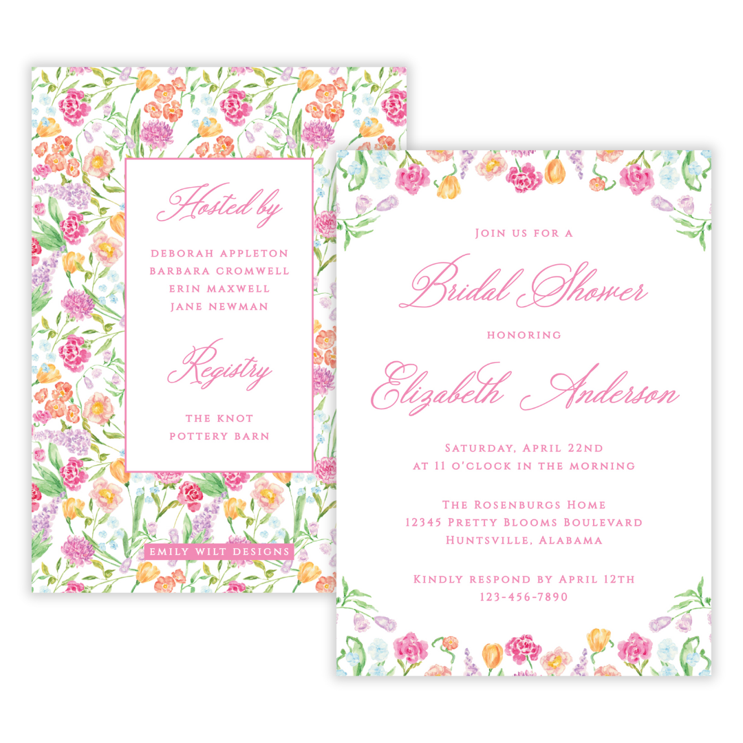 Genevieve's Garden Bridal Shower Invitations