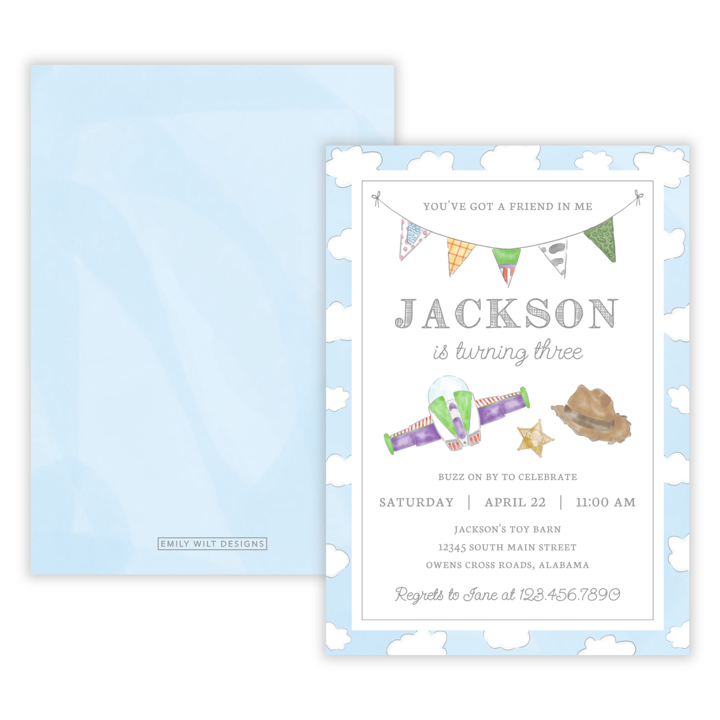 Toy Birthday Party Invitations - Boy