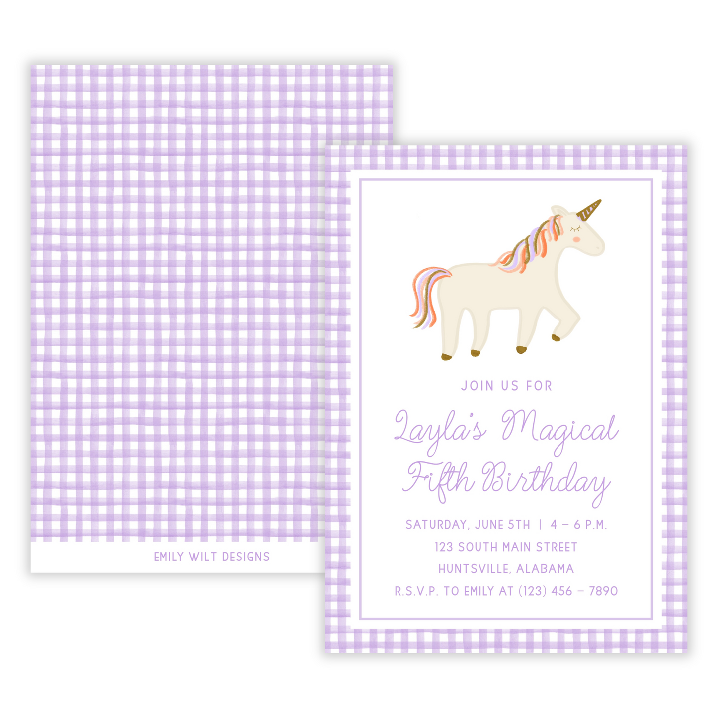 Unicorn Birthday Party Invitations