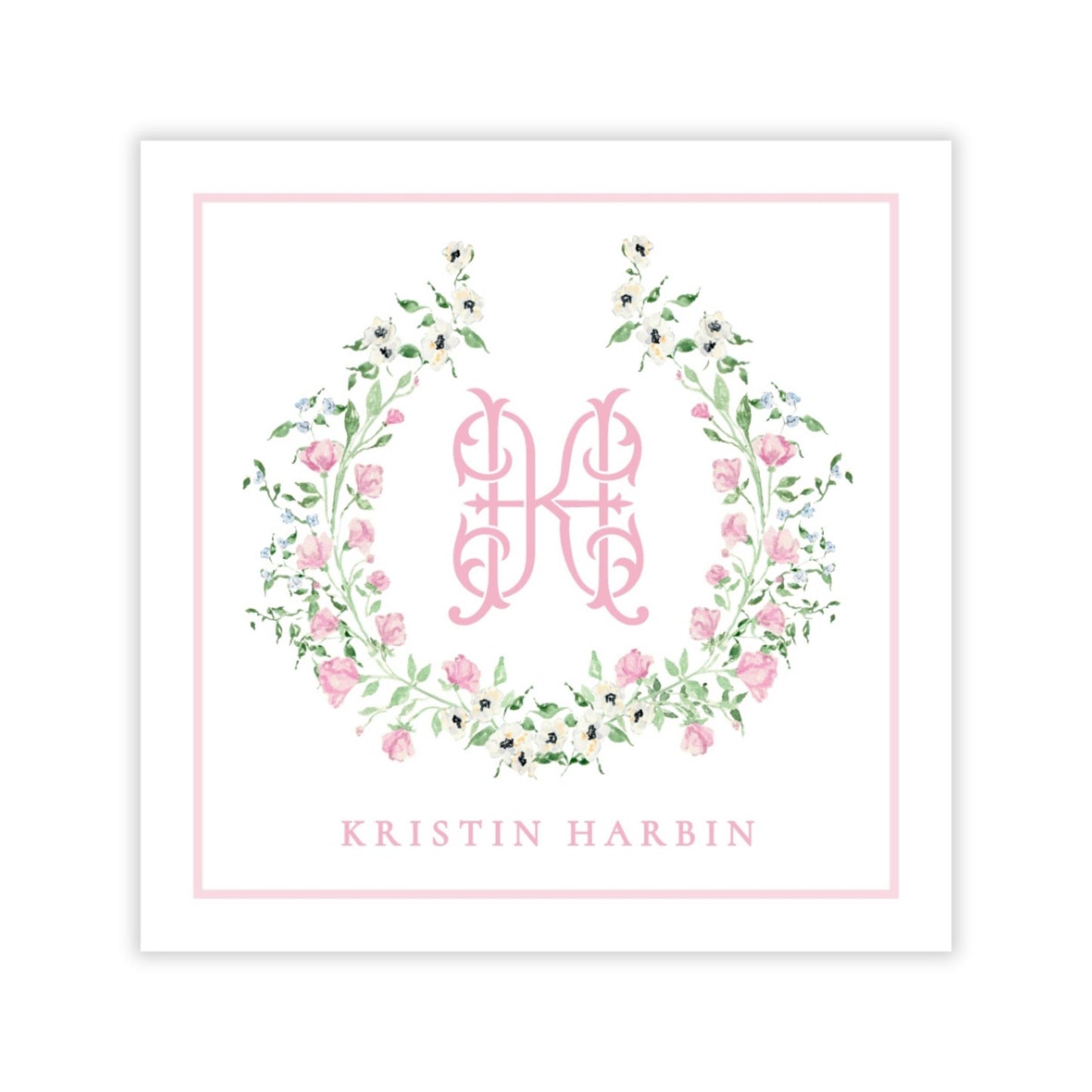 Give me Flowers Monogram Crest Gift Tag
