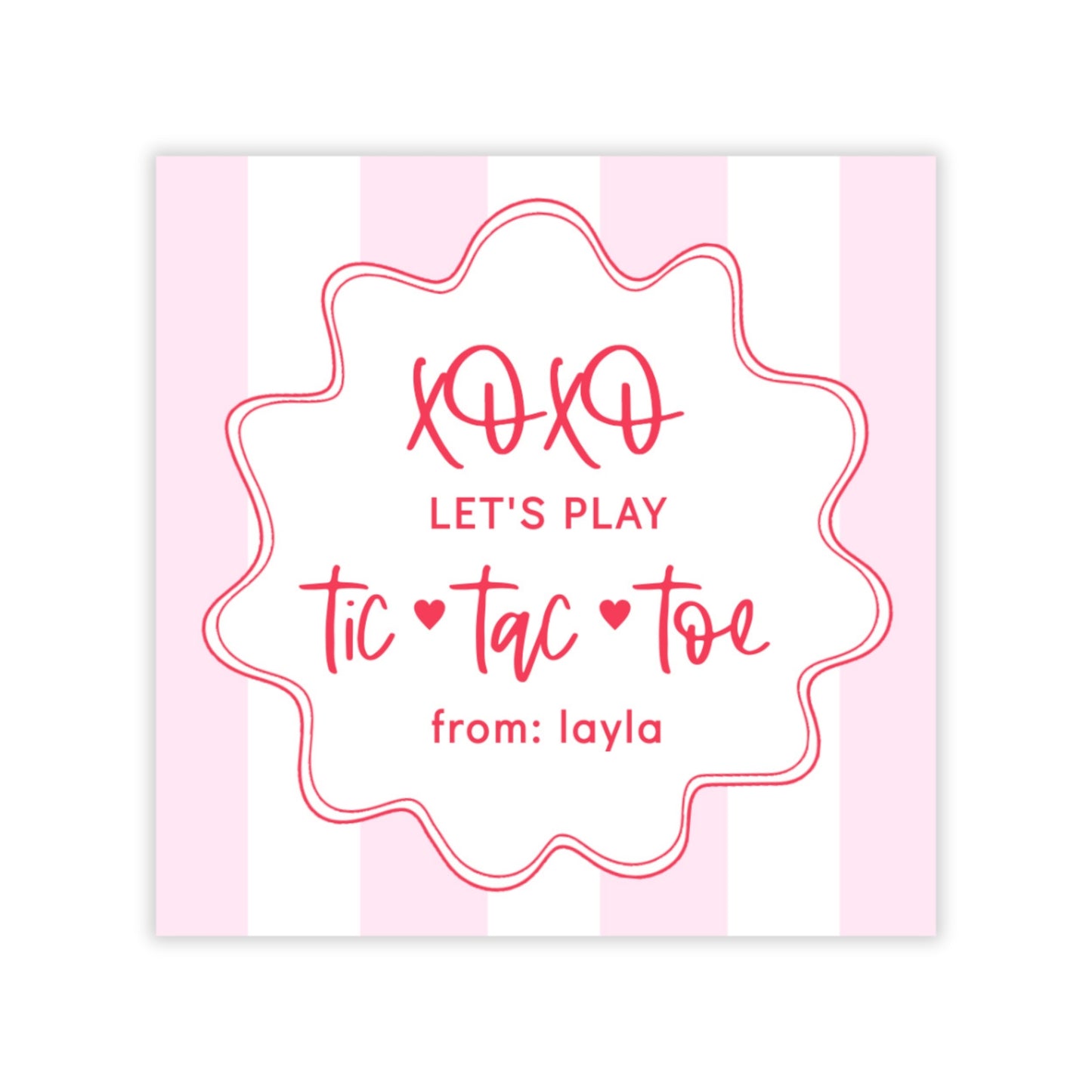 Tic Tac Toe Valentine (Red / Pink)