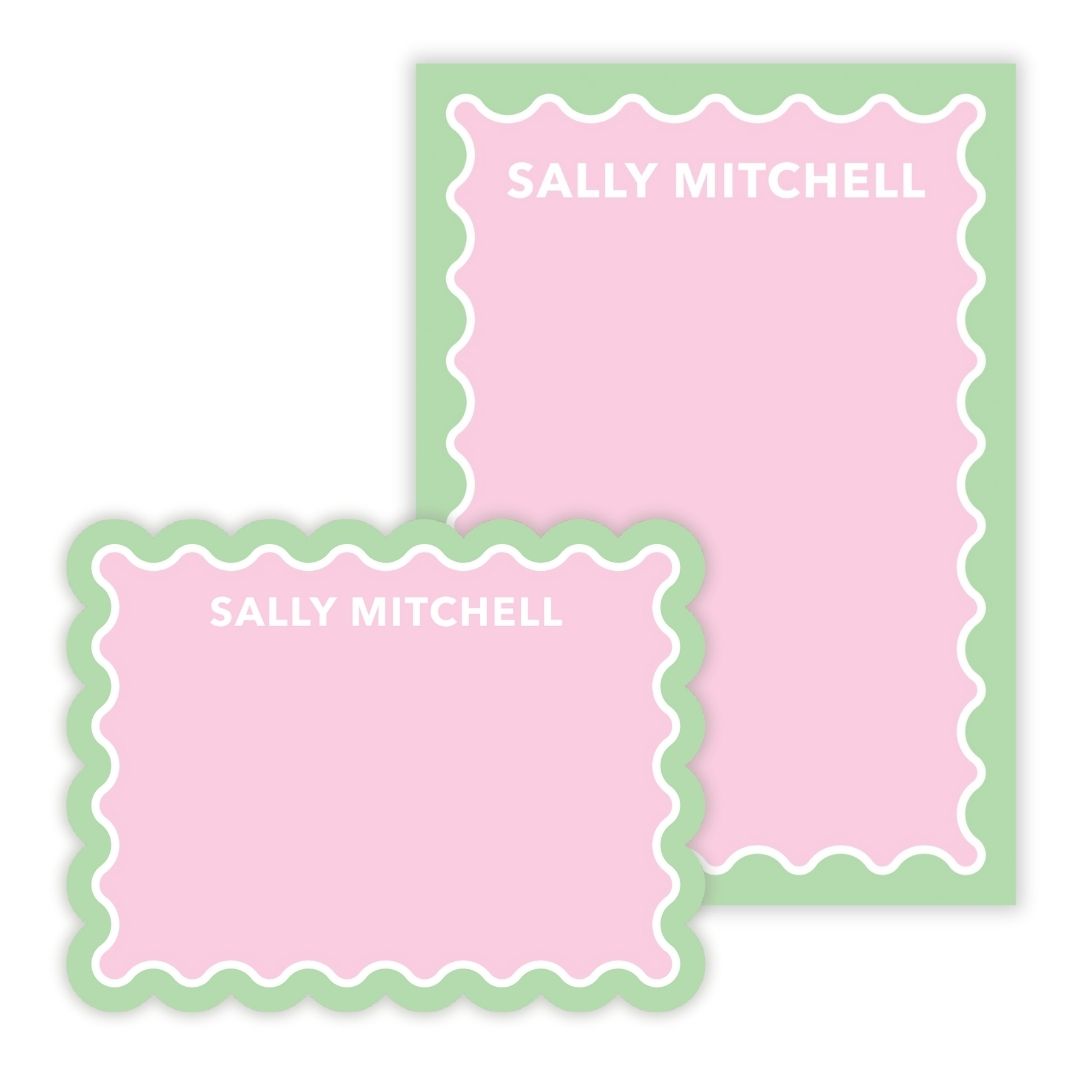 Scalloped Personalized Stationery Gift Set (Custom Bundle)