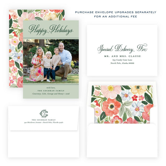 Christmas Photo Card - Merry Blooms 2