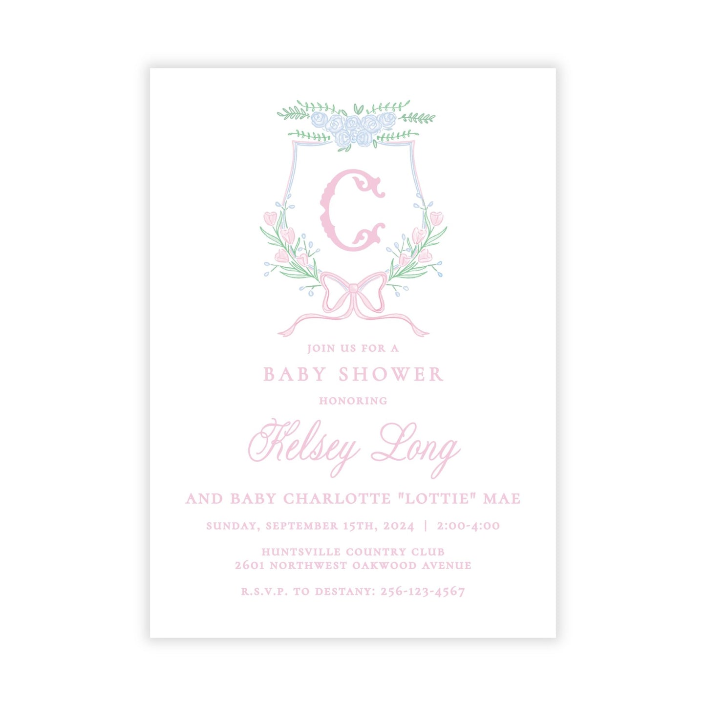 Campbell Crest Baby Shower Invitations