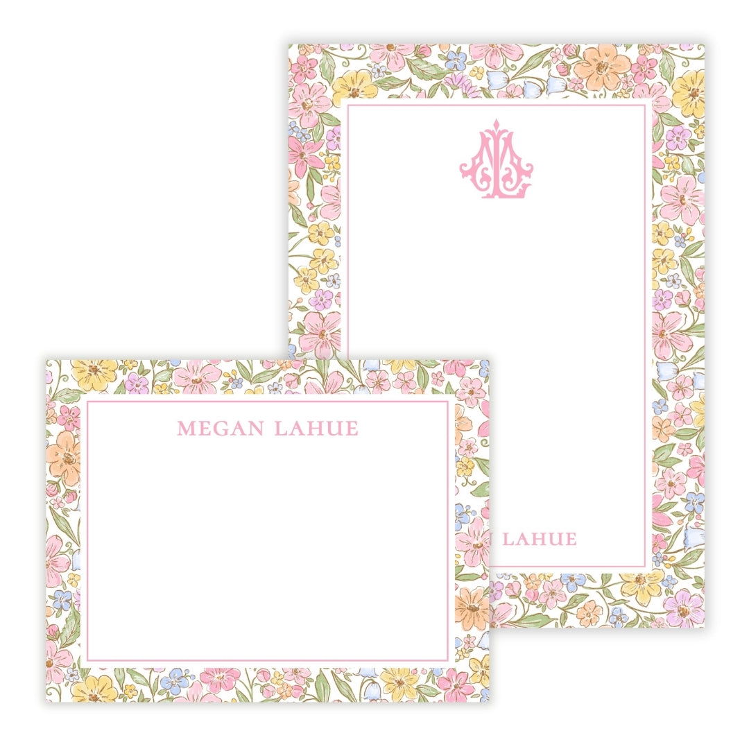 Festive Ditsy Floral Personalized Stationery Gift Set (Custom Bundle)