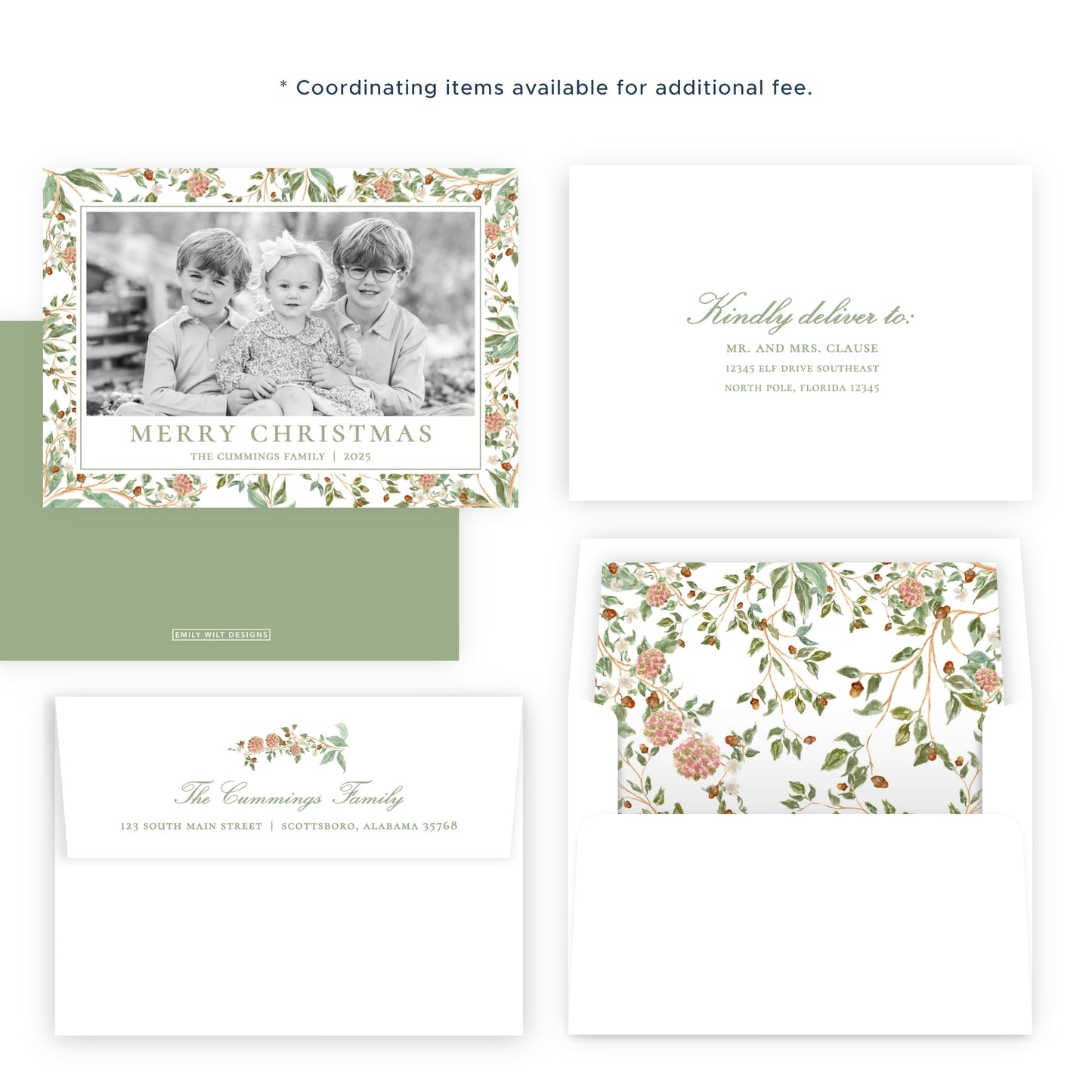 Christmas Photo Card - Winter Chinoiserie (Landscape)