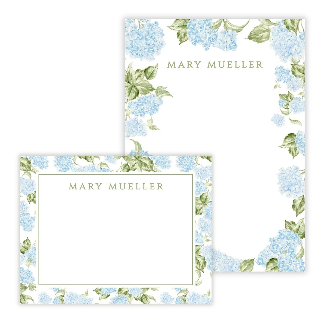Holly's Hydrangeas Personalized Stationery Gift Set (Custom Bundle)