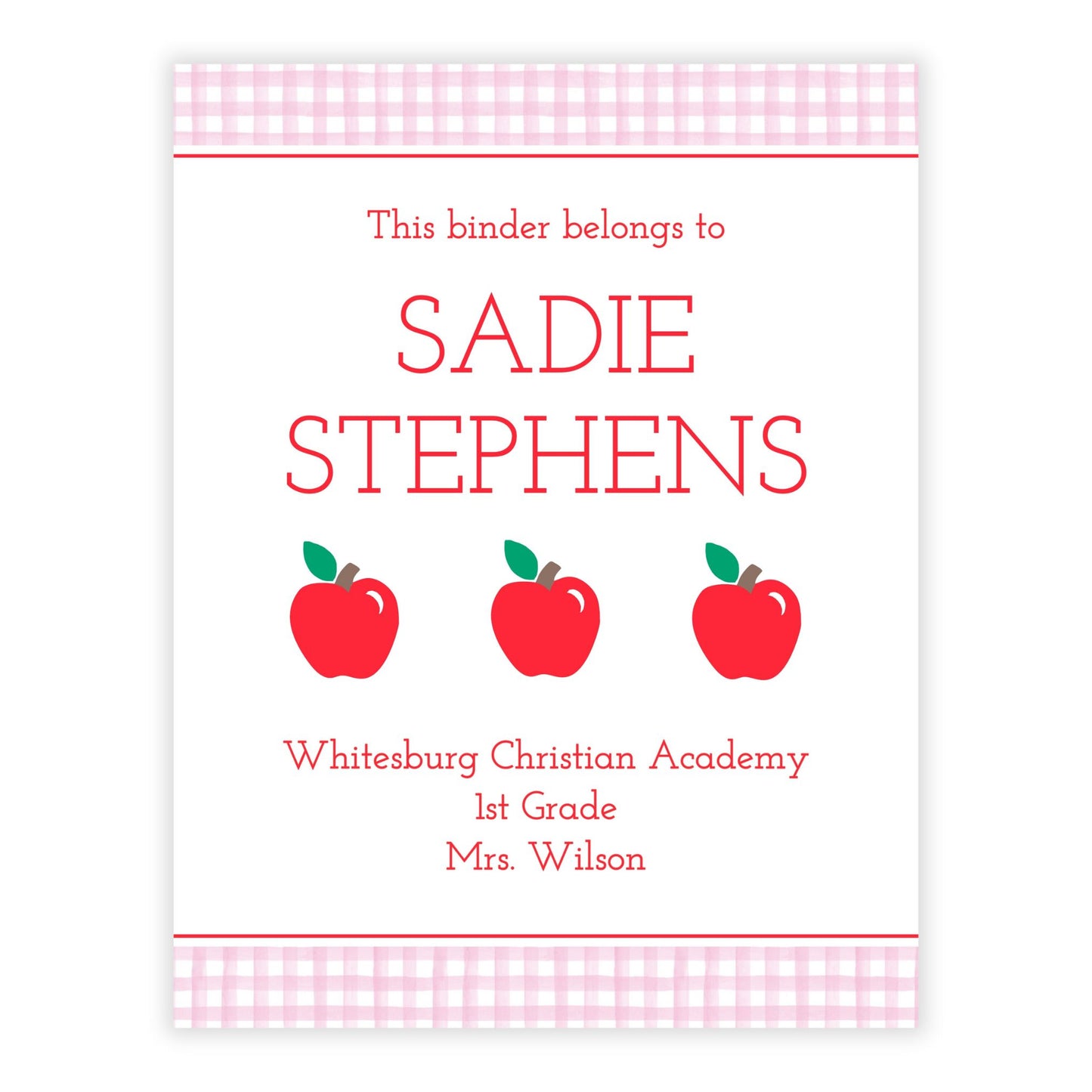PRINTABLE Binder Cover - Apples (Pink)