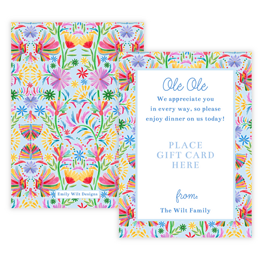 PRINTABLE Teacher Gift Card Holder - Fiesta, Dinner on Us