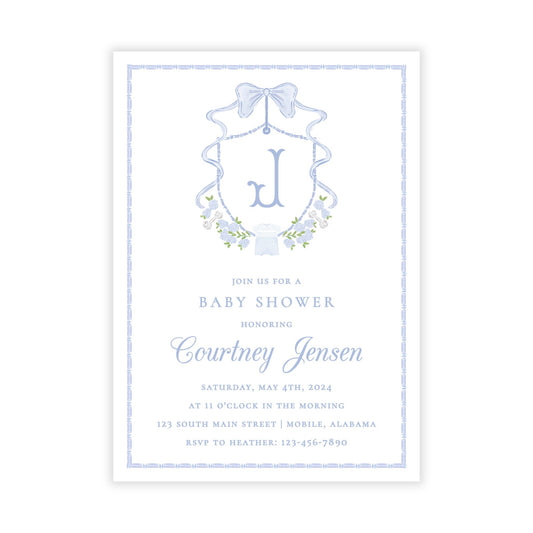 Heirloom Baby Shower Invitations - Blue