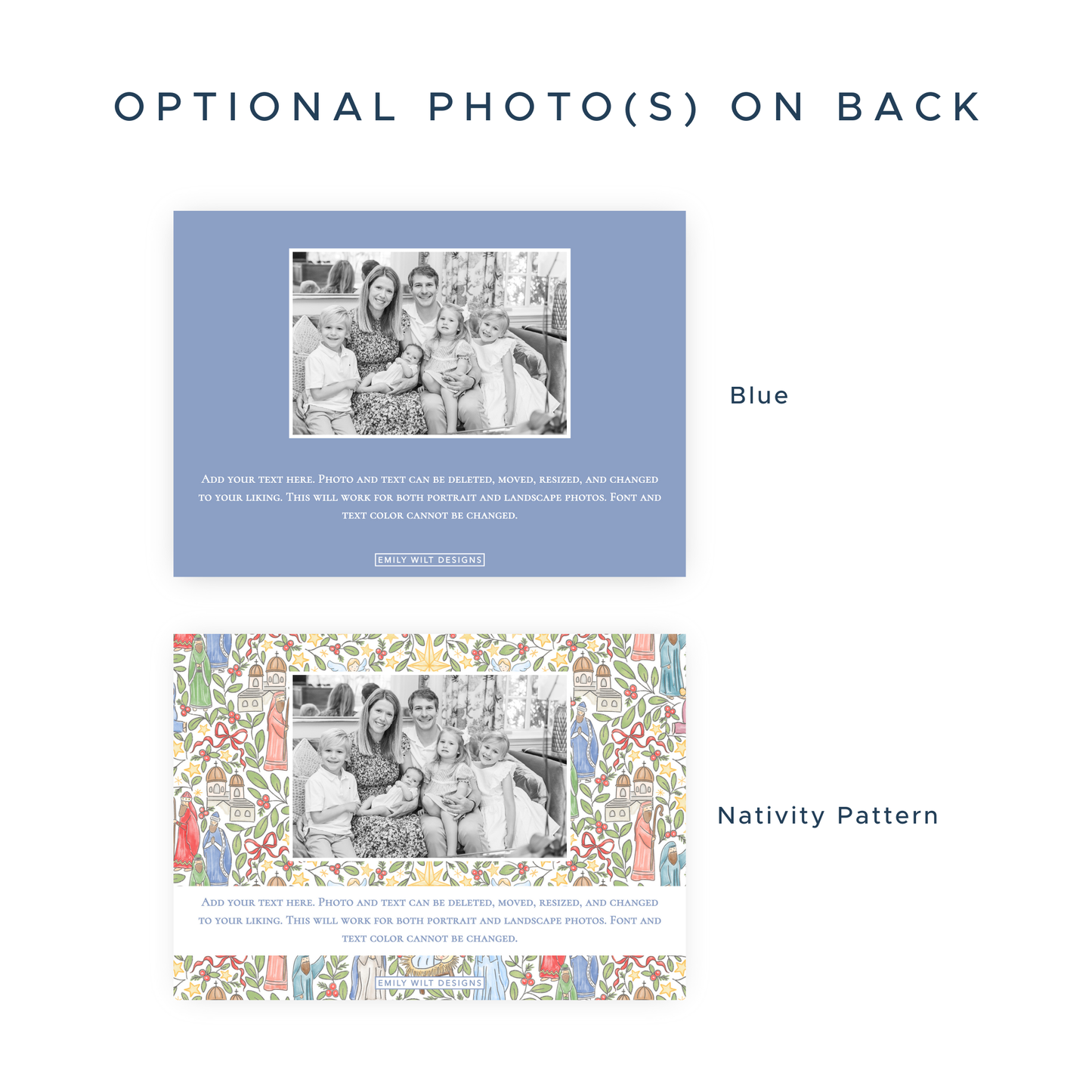 Christmas Photo Card - Festive Nativity Frame - Landscape