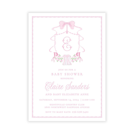 Heirloom Baby Shower Invitations - Pink