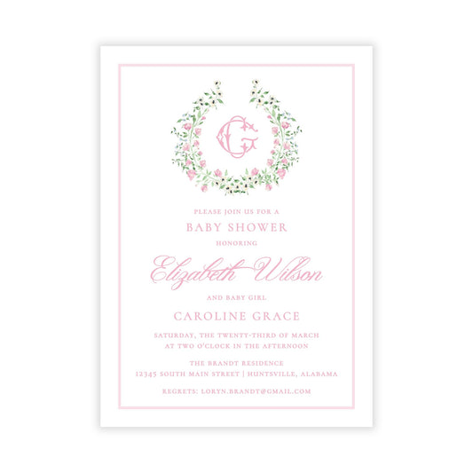 Give Me Flowers Baby Shower Invitations - Pink
