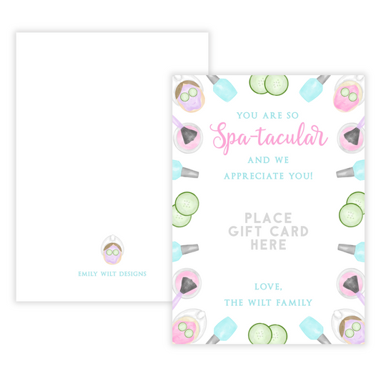 PRINTABLE Teacher Gift Card Holder - Spa