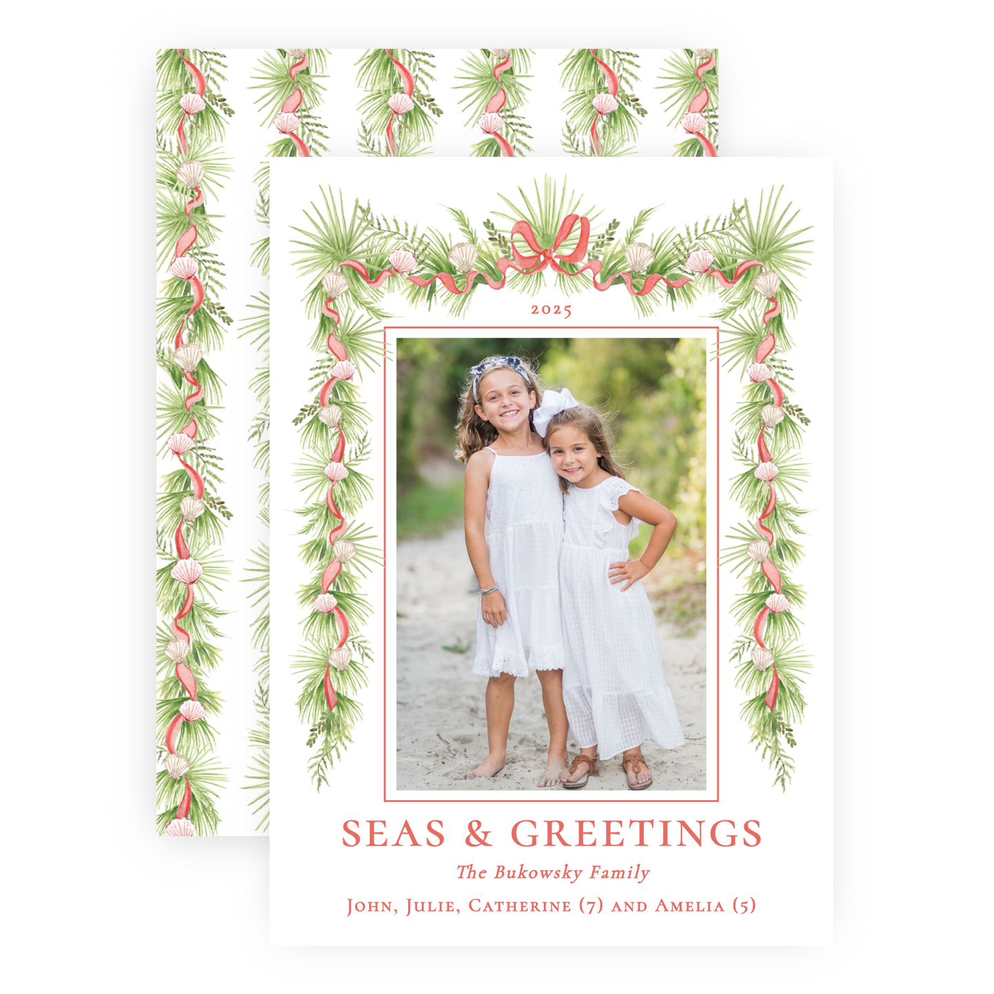 Christmas Photo Card - Holiday in the Sun, Red - Portrait