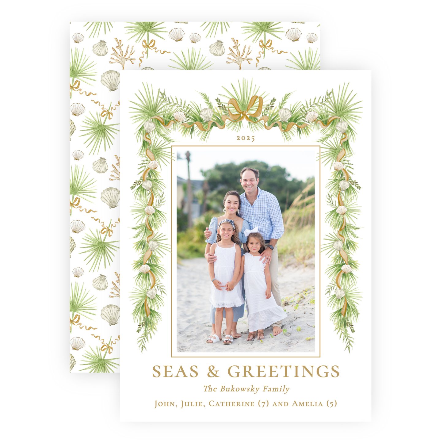 Christmas Photo Card - Holiday in the Sun, Gold - Portrait