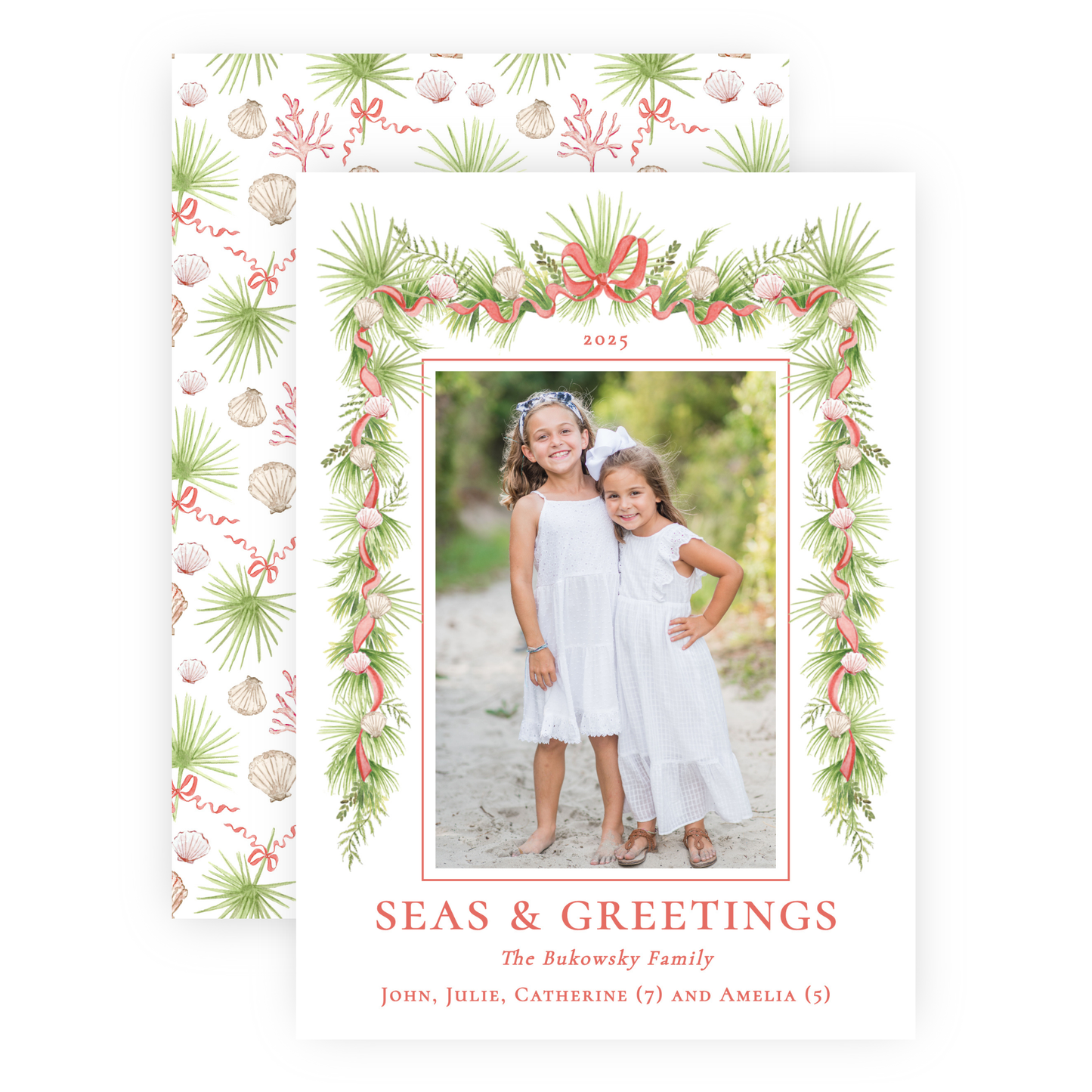 Christmas Photo Card - Holiday in the Sun, Red - Portrait
