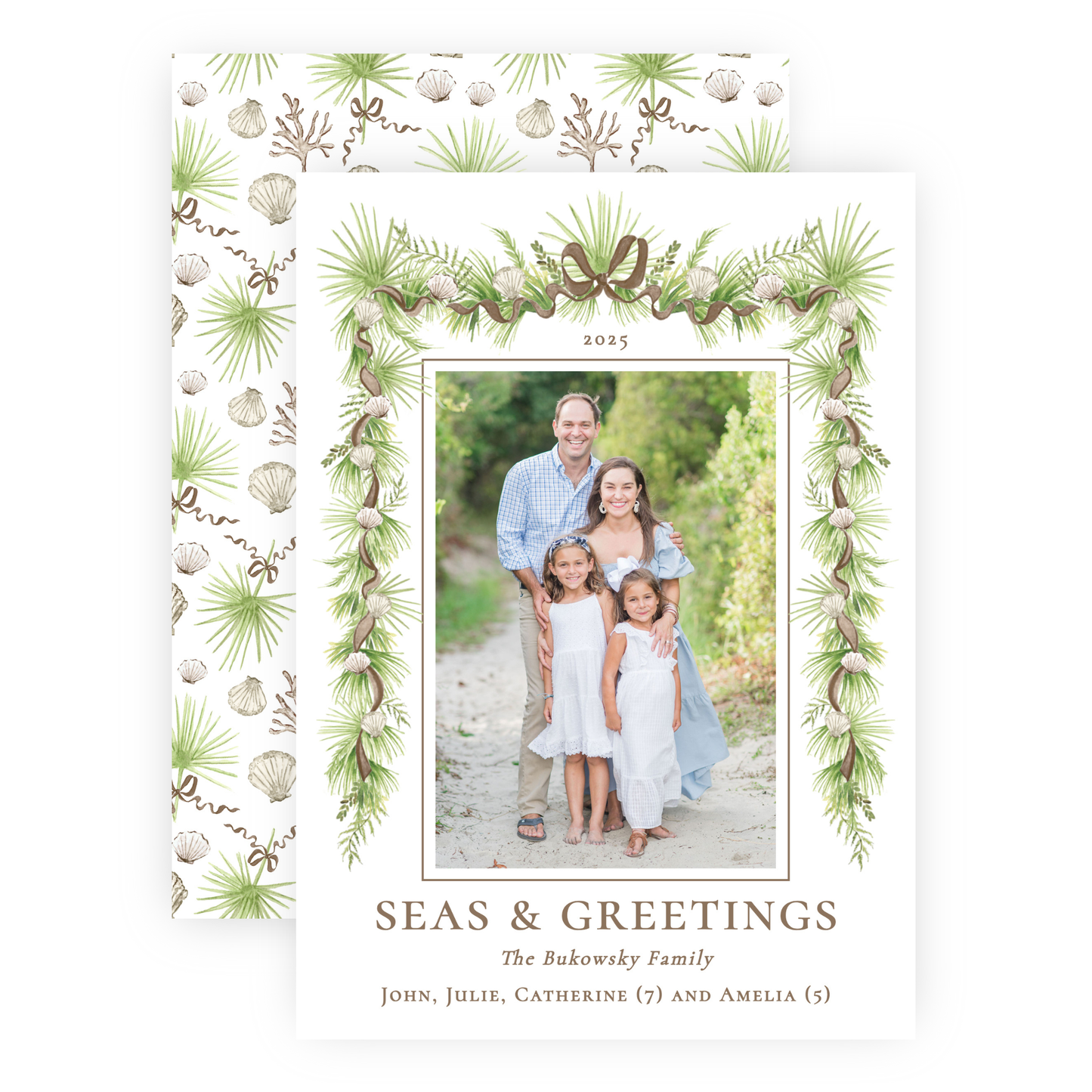 Christmas Photo Card - Holiday in the Sun, Brown - Portrait