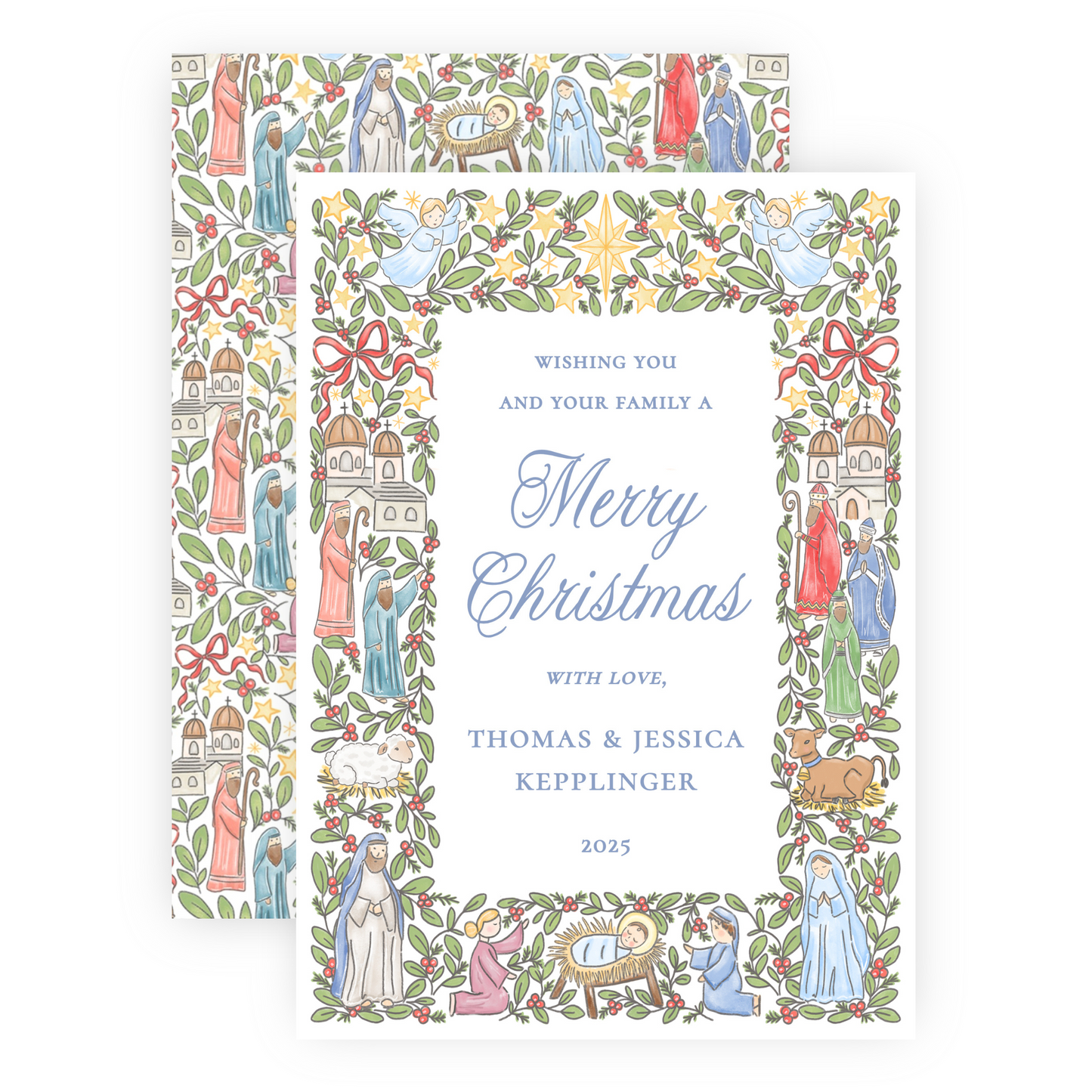 Non Photo Christmas Card - Festive Nativity Frame