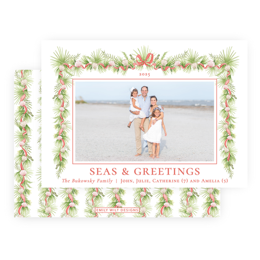 Christmas Photo Card - Holiday in the Sun, Red - Landscape