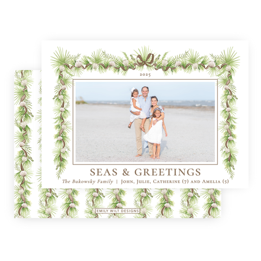 Christmas Photo Card - Holiday in the Sun, Brown - Landscape