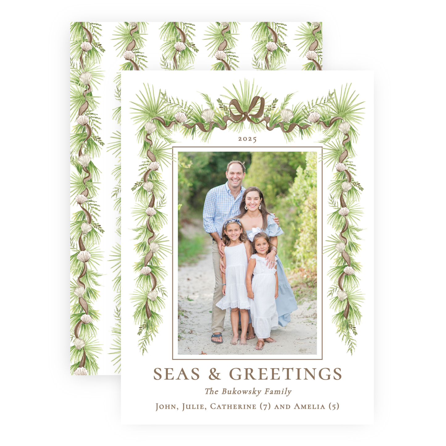 Christmas Photo Card - Holiday in the Sun, Brown - Portrait