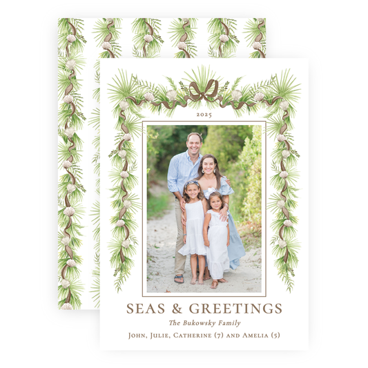 Christmas Photo Card - Holiday in the Sun, Brown - Portrait