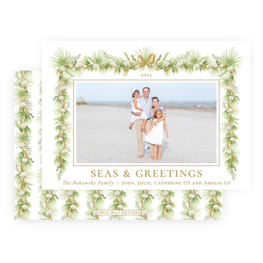 Christmas Photo Card - Holiday in the Sun, Gold - Landscape