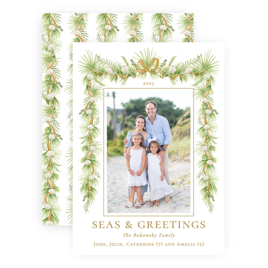 Christmas Photo Card - Holiday in the Sun, Gold - Portrait