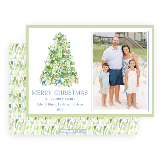Christmas Photo Card - Luxe Noel Tree - Landscape (Portrait Photo)
