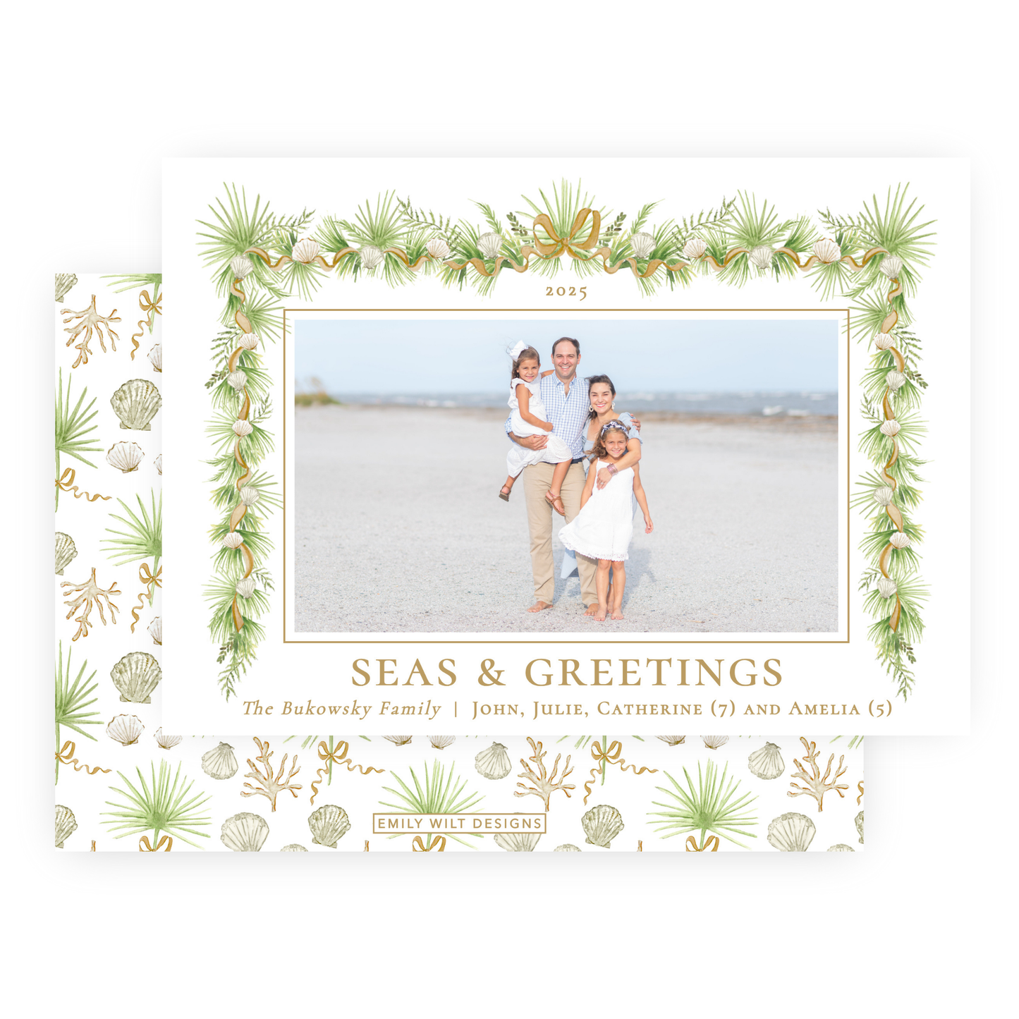 Christmas Photo Card - Holiday in the Sun, Gold - Landscape