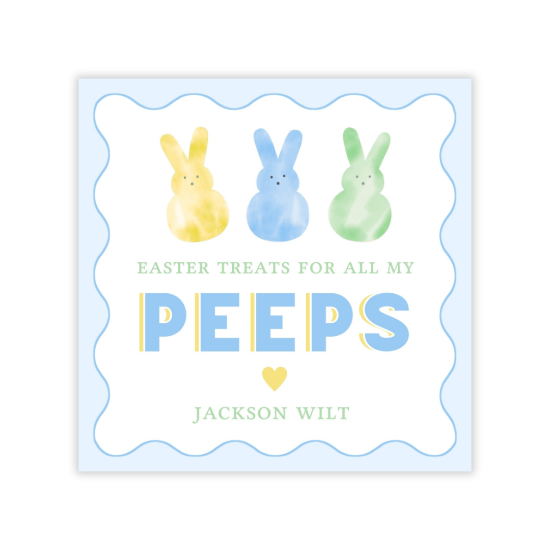 Peeps Easter Gift Tags for Kids (Blue)