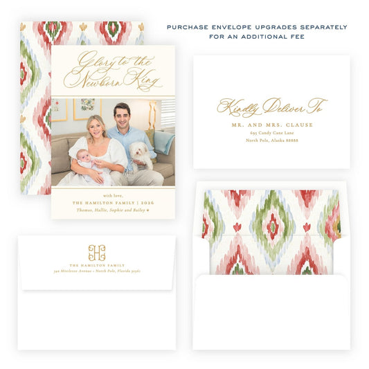 Christmas Photo Card - Merry Ikat 1