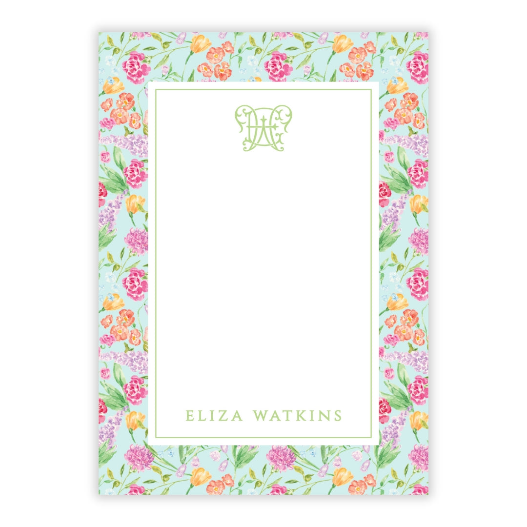 Genevieve's Garden Frame Personalized Notepad (Mint)