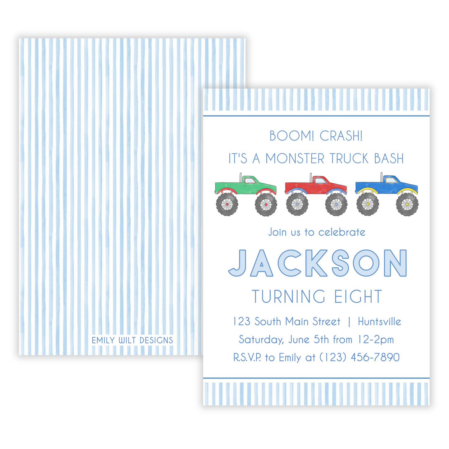 Monster Truck Birthday Invitations