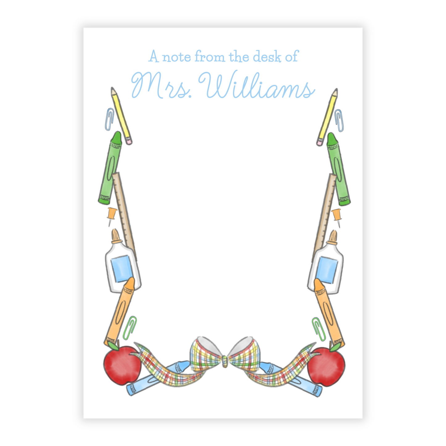 Primary School Supplies Personalized Teacher Notepad