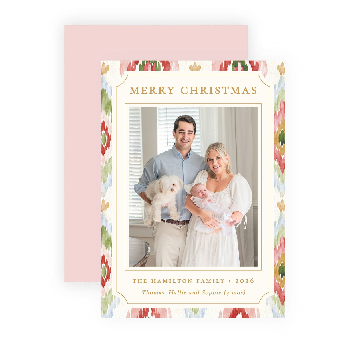 Christmas Photo Card - Merry Ikat 3